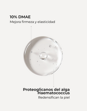 Textura del Sérum DMAE Lift 10 con 10% de DMAE y proteoglicanos del alga Haematococcus