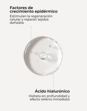 Textura del Sérum Skin Factor con factores de crecimiento epidérmico y ácido hialurónico