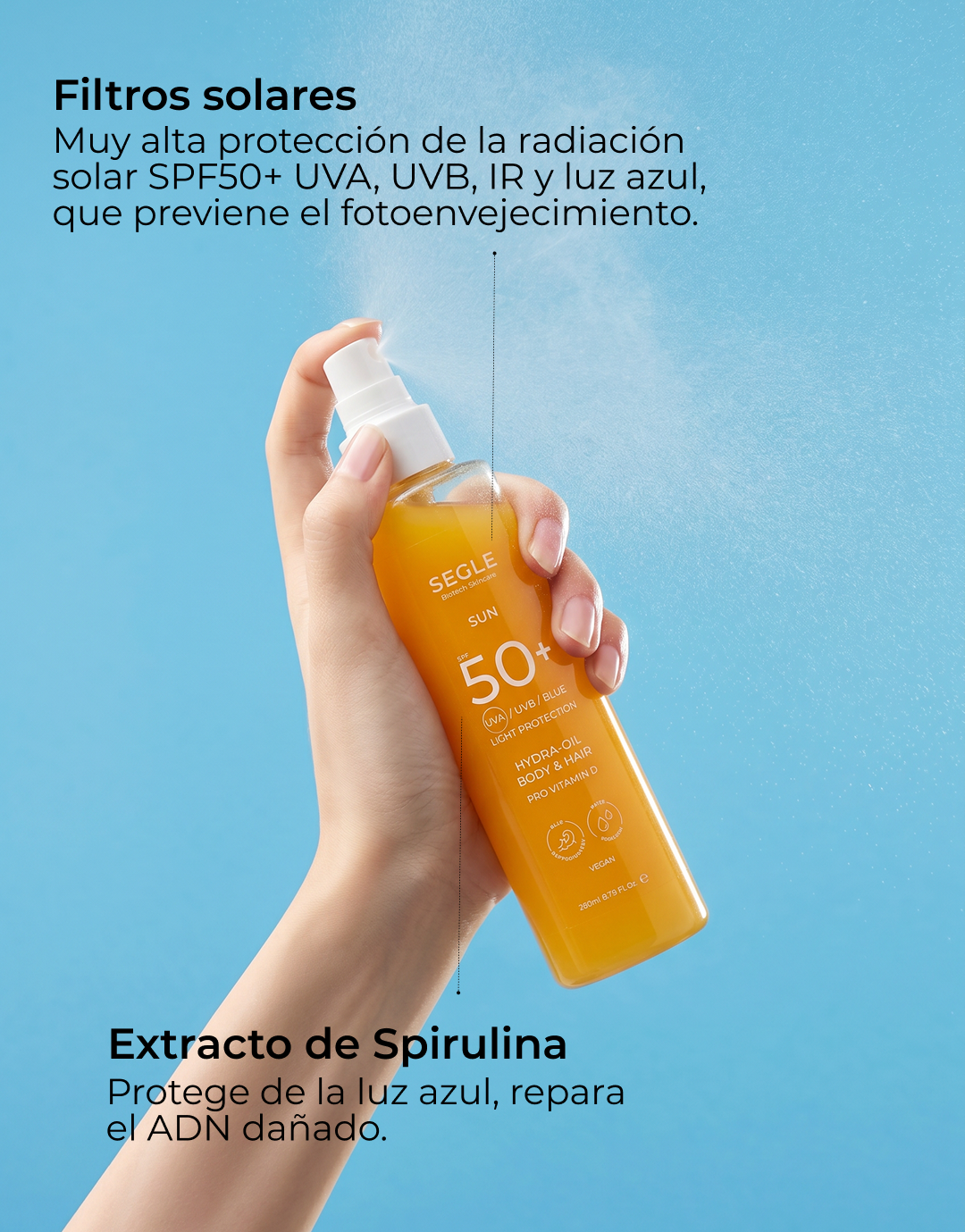Pack Solar Gel Crema Facial y Spray Body & Hair SPF50+